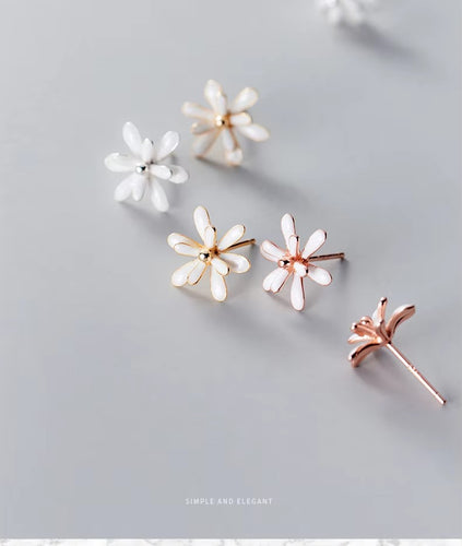 pendientes de esmalte plateado para mujer