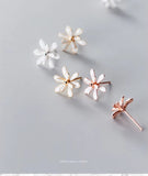 pendientes de esmalte plateado para mujer