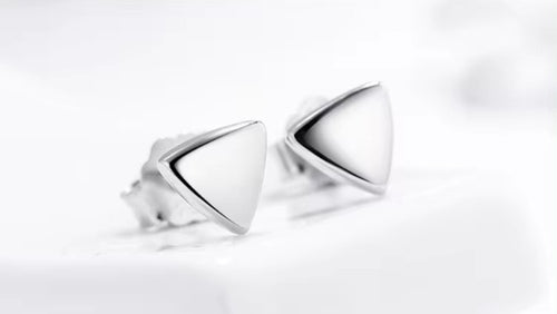 pendientes triangulares de plata de ley 2021 auténtica para mujer
