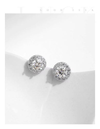 pendientes de moissanita de 1.00CT para mujer