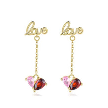 Load image into Gallery viewer, pendientes de plata de ley 925 con letras románticas para mujer