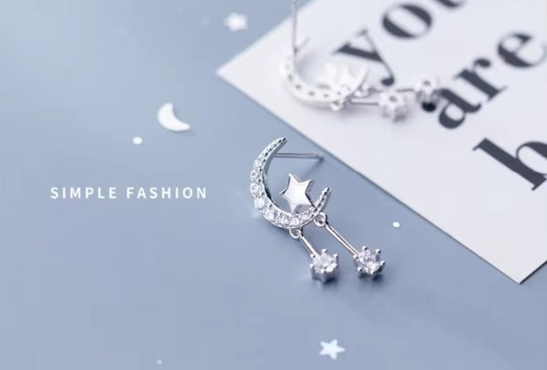 pendientes de plata de primera ley y circón para mujer