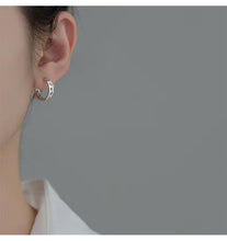 Load image into Gallery viewer, pendientes de aro hipoalergénicos para mujer, de Plata de Ley 925