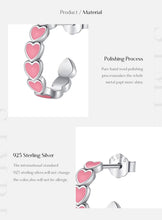 Load image into Gallery viewer, pendientes de plata de ley 925 con forma de C para mujer y niña