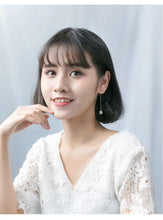 Load image into Gallery viewer, pendientes de gota de circonia cúbica para mujer, aretes de plata de ley 100% auténtica