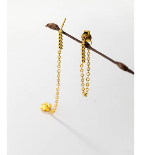 pendientes de cadena de eslabones geométricos para mujer