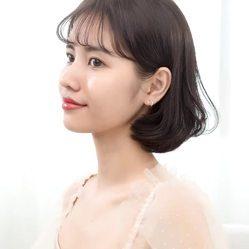 pendientes de plata de ley 925 con línea geométrica para mujer