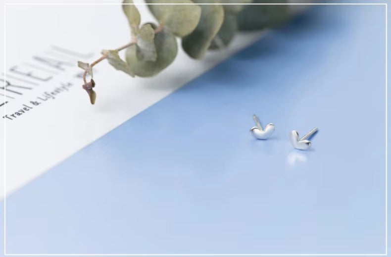 pendientes pequeños de plata de ley 2021 con corazones transparentes, joyería coreana, 925