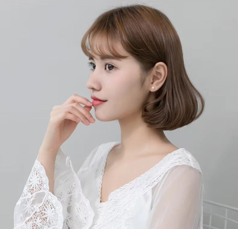 pendientes de plata de ley 925 con forma de luna y sol, joyería de plata