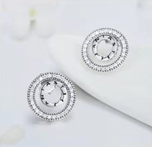 Cargar imagen en el visor de la galería, pendientes de tuerca de plata de ley 100% 925 para mujer, joyería de moda