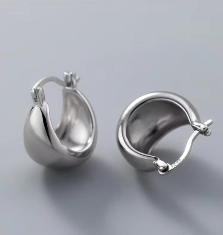 pendientes de aro de Plata de Ley 925 auténtica para mujer