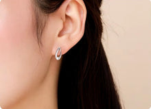 Cargar imagen en el visor de la galería, pendientes geométricos de Plata de Ley 925 auténtica para mujer