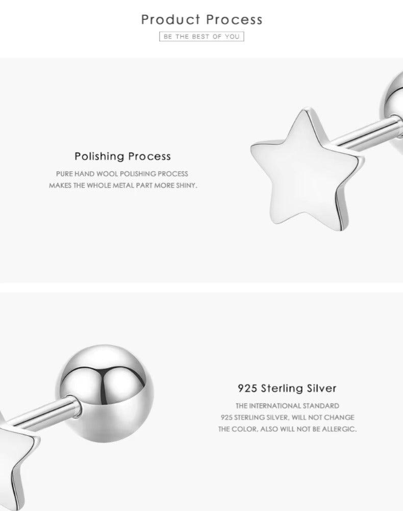 pendientes minimalistas de plata de ley 100% 925 para mujer y niña, aretes pequeños