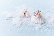 Load image into Gallery viewer, pendientes de plata de ley 925 con forma de concha de estrella de mar para mujer