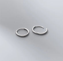 Load image into Gallery viewer, pendientes de aro de Plata de Ley 925 para mujer, aretes pequeños, redondos