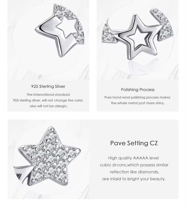 pendientes de plata de primera ley y circón para mujer