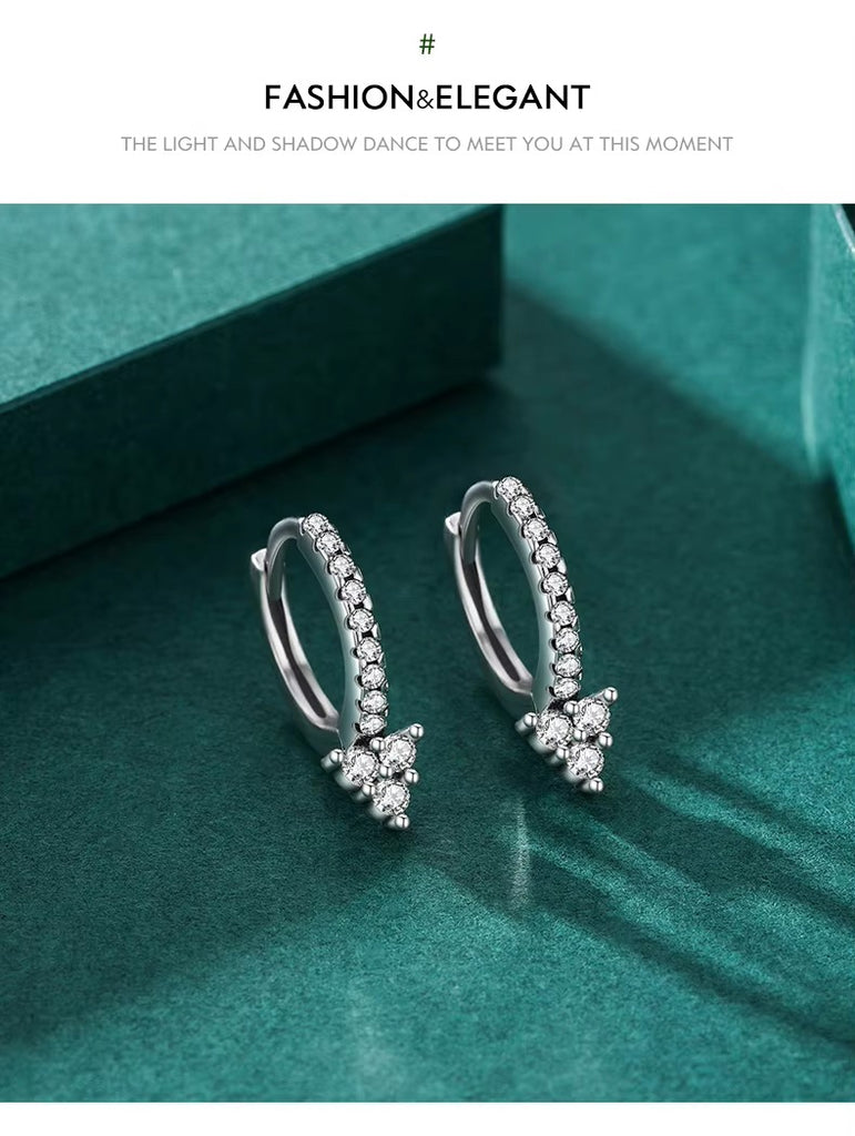 pendientes de plata de primera ley y Circonia cúbica para mujer