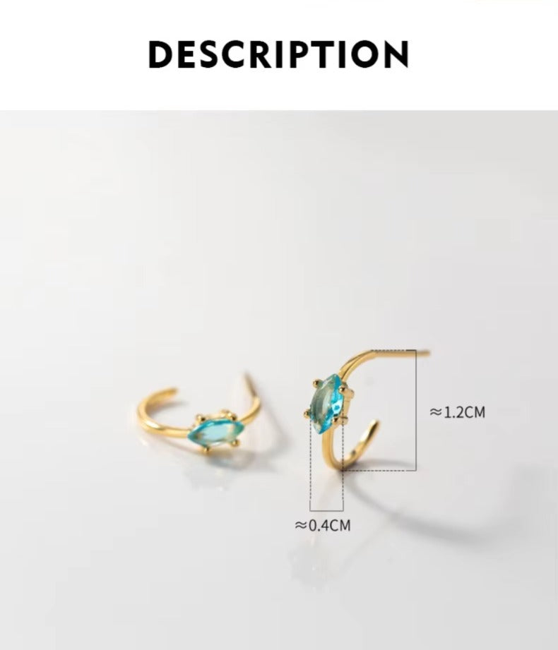 pendientes de plata de ley 925 con Circonia cúbica para mujer, aretes pequeños