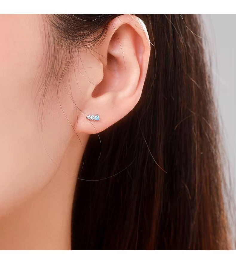 pendientes pequeños de Plata de Ley 925 para mujer