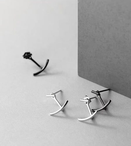 pendientes minimalistas de dos tipos para mujer, de Plata de Ley 925 auténtica, con cierre de tuerca