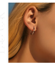 Load image into Gallery viewer, pendientes de aro de Plata de Ley 925 para mujer