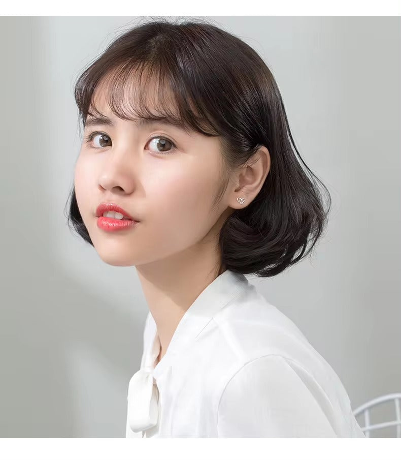 pendientes de plata de ley 925 con diseño de corazones