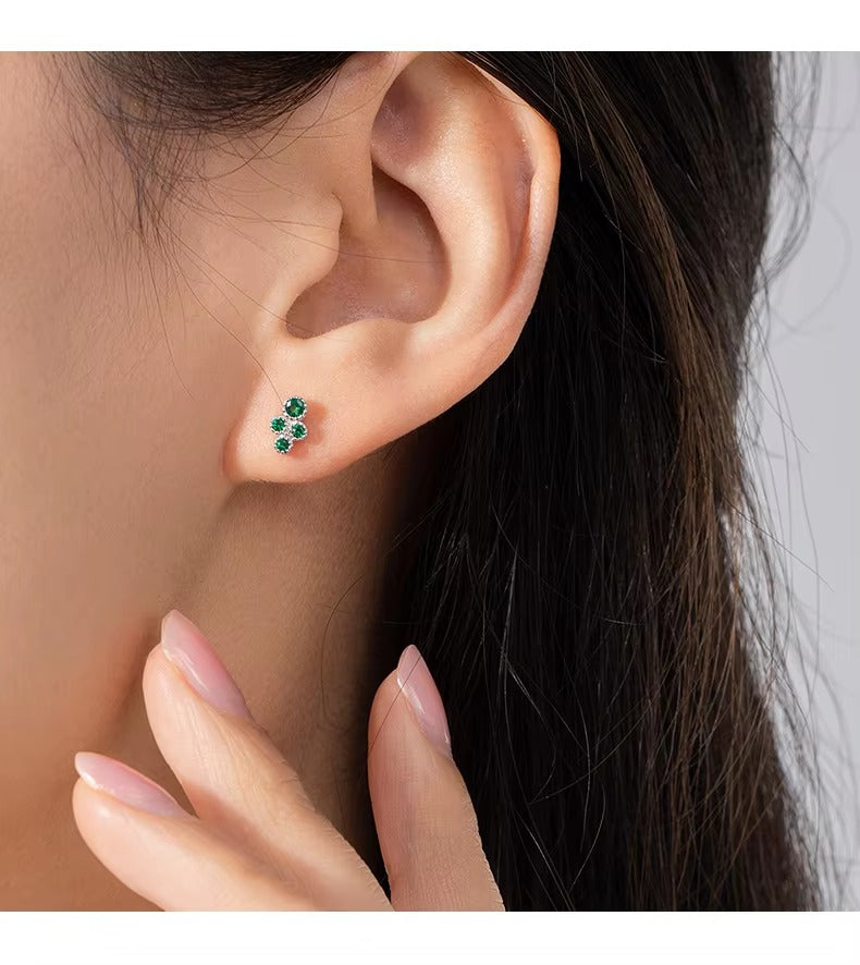 pendientes pequeños de Plata de Ley 925 auténtica para mujer