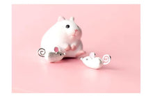 Load image into Gallery viewer, pendientes de plata de primera ley con forma de ratón para mujer, aretes pequeños