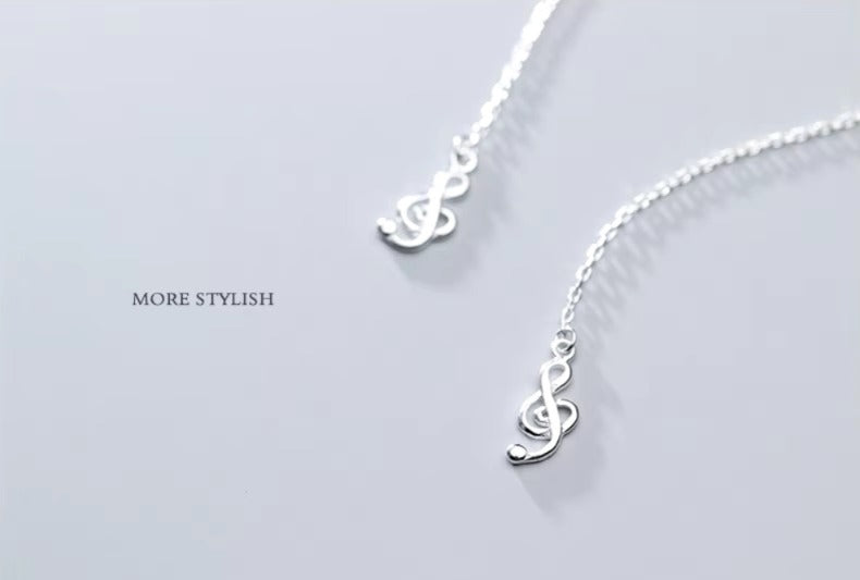 pendientes de plata de ley 925 con cadena larga