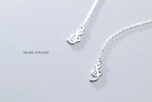 Load image into Gallery viewer, pendientes de plata de ley 925 con cadena larga