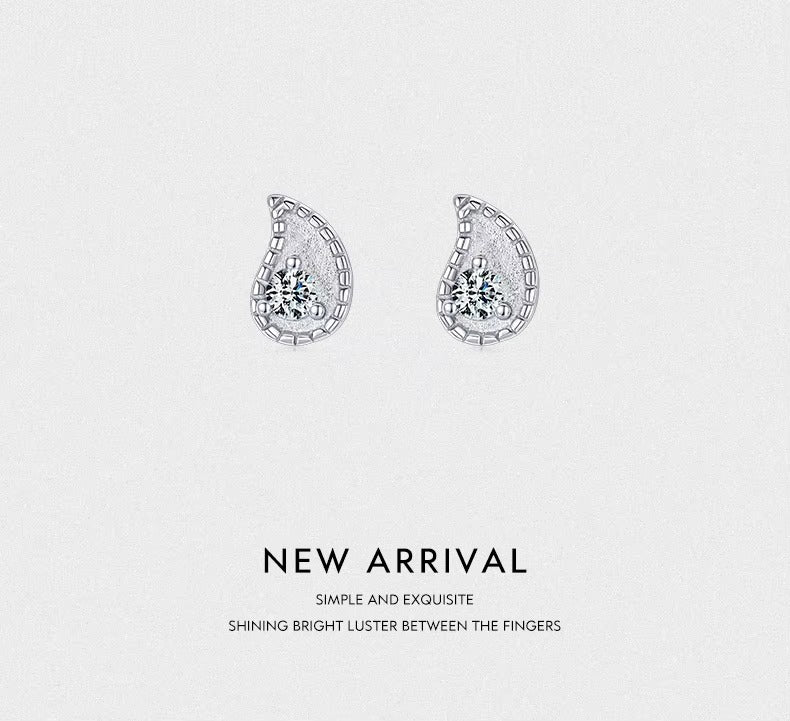 pendientes de plata de ley 925 con forma de lágrima para mujer, aretes pequeños de circonita