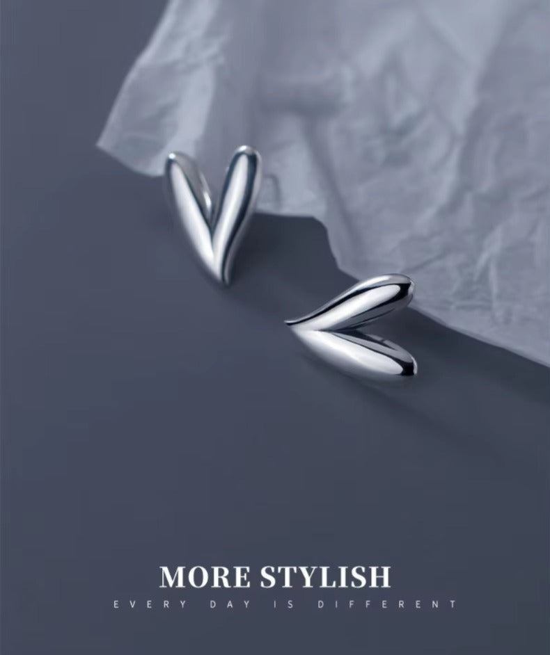 pendientes de plata de ley 925 con forma de corazón brillante para mujer