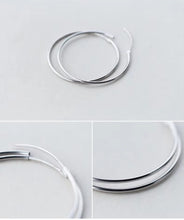 Load image into Gallery viewer, pendientes de aro de Plata de Ley 925 auténtica para mujer