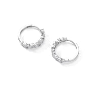 Load image into Gallery viewer, pendientes de aro de Plata de Ley 925 para mujer, joyería de boda