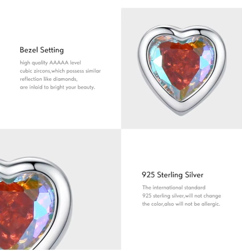 pendientes de plata de ley 925 con forma de corazones pequeños para mujeres