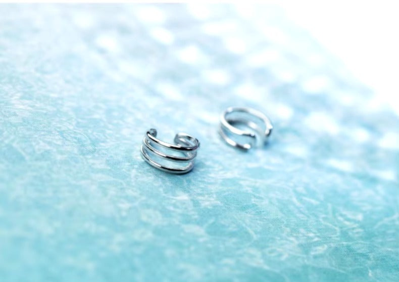 pendientes de plata de ley 925 asimétricos para mujer, joyería fina, con Clips, a la moda