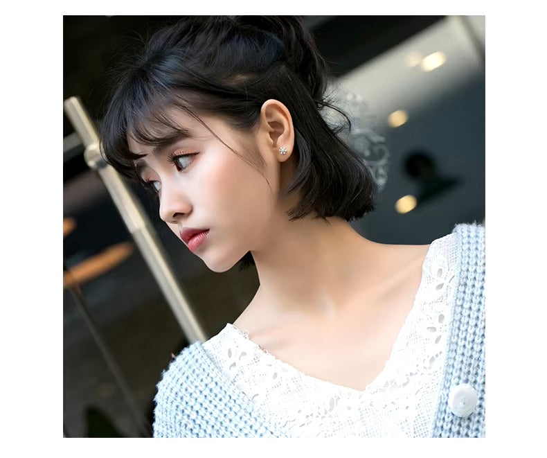 pendientes románticos de circonita con forma de copo de nieve para mujer, joyería auténtica