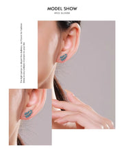 Load image into Gallery viewer, pendientes de plata de ley 925 con forma de hoja para mujer
