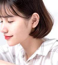 Load image into Gallery viewer, pendientes de plata de ley 925 con forma de V para mujer, aretes con Clips brillantes