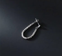 Cargar imagen en el visor de la galería, Plata de Ley 925 plata brillante línea Simple de cadena pendientes de broche a la moda fiesta