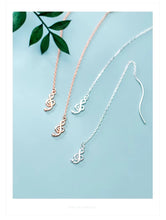 Load image into Gallery viewer, pendientes de plata de ley 925 con cadena larga