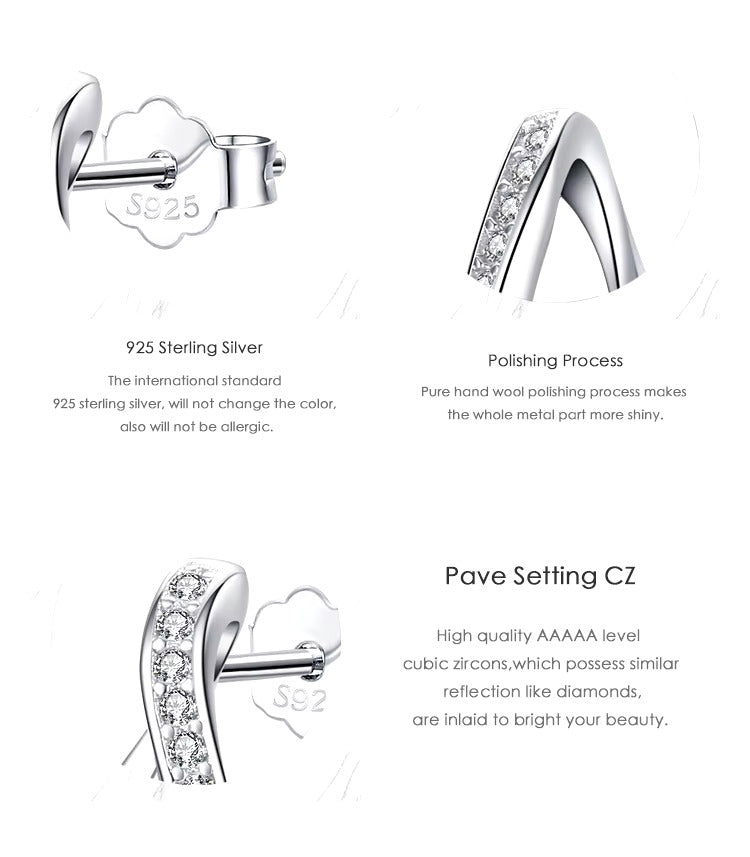 pendientes geométricos de Plata de Ley 925 auténtica para mujer