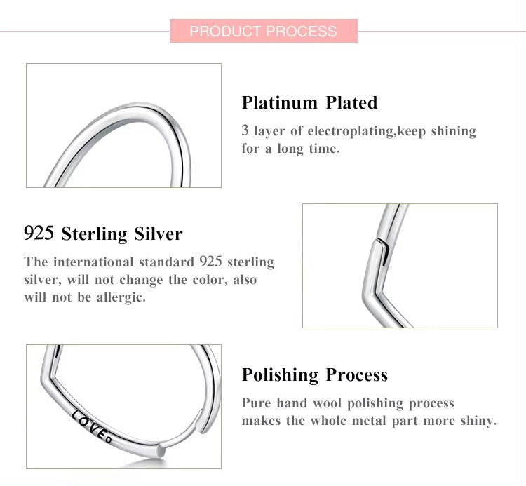 pendientes de aro de plata esterlina 100% 925 para mujer