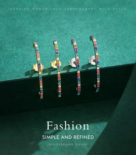 pendientes de plata de ley 2021 y Circonia cúbica para mujer y niña