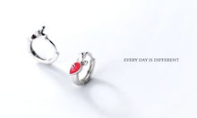 Load image into Gallery viewer, pendientes de aro de plata de ley 925 para mujer, joyería fina con forma de Mini conejo y zanahoria