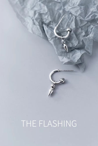 pendientes de tuerca de semicírculo de cono de columpio Punk Rock para mujer