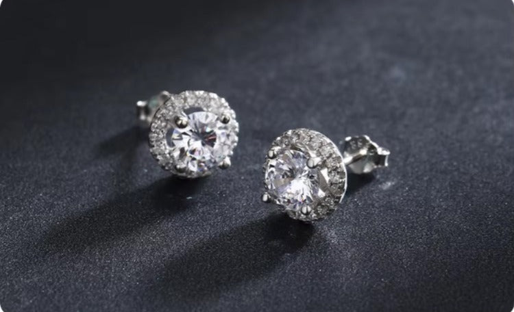 pendientes de plata de primera ley y Circonia cúbica para mujer