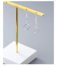 Load image into Gallery viewer, pendientes de plata de ley 925 para mujer, aretes colgantes, redondos, ovalados