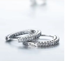 Load image into Gallery viewer, pendientes de aro de Plata de Ley 925 auténtica para mujer
