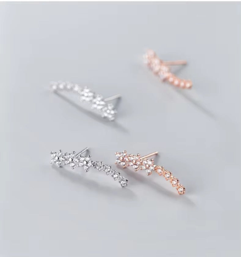 pendientes de plata de ley 925 con forma de flor y estrella para mujer